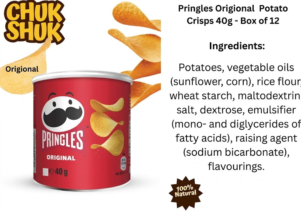 Pringles Original Ready Salted Potato Crisps 12 x 40g