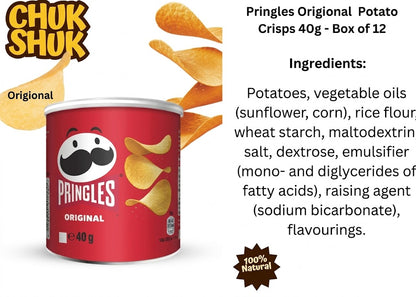 Pringles Original Ready Salted Potato Crisps 12 x 40g