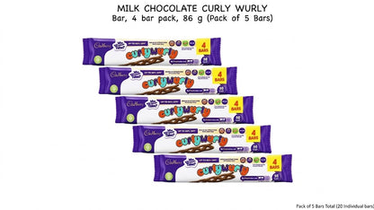 Cadbury Curly Wurly Multipack (5 Packs x 4 Bars, 20 Total)