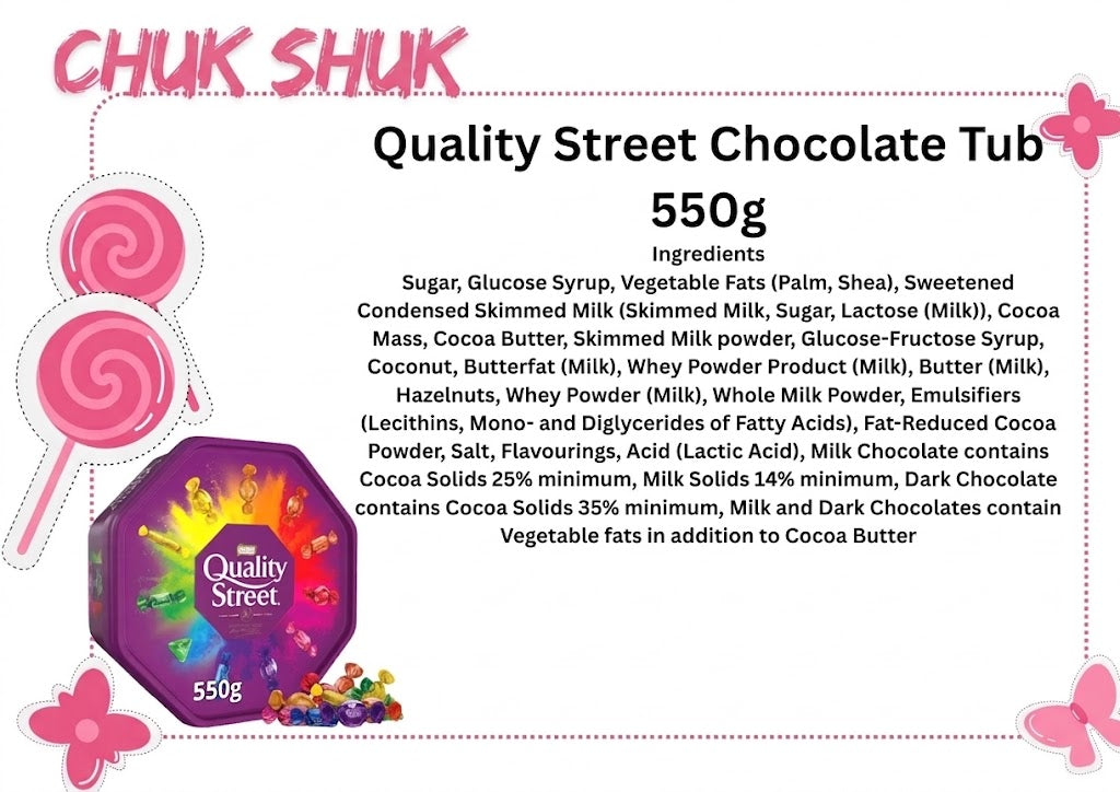 Nestle Quality Street Chocolate Tub (550g) – Assorted Chocolates & Toffees
