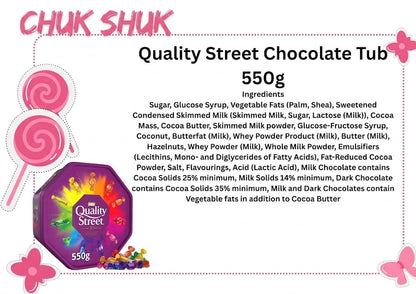 Nestle Quality Street Chocolate Tub (550g) – Assorted Chocolates & Toffees