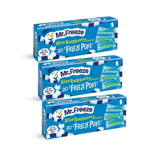 Mr. Freeze Blue Raspberry Ice Pops 20 x 45ml (Pack of 3)