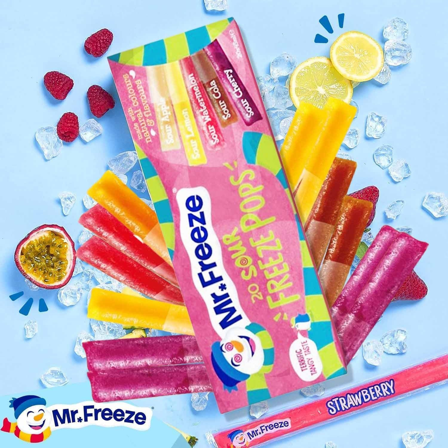 Mr. Freeze Sour Freeze Pops 20 x 45ml (Pack of 3)