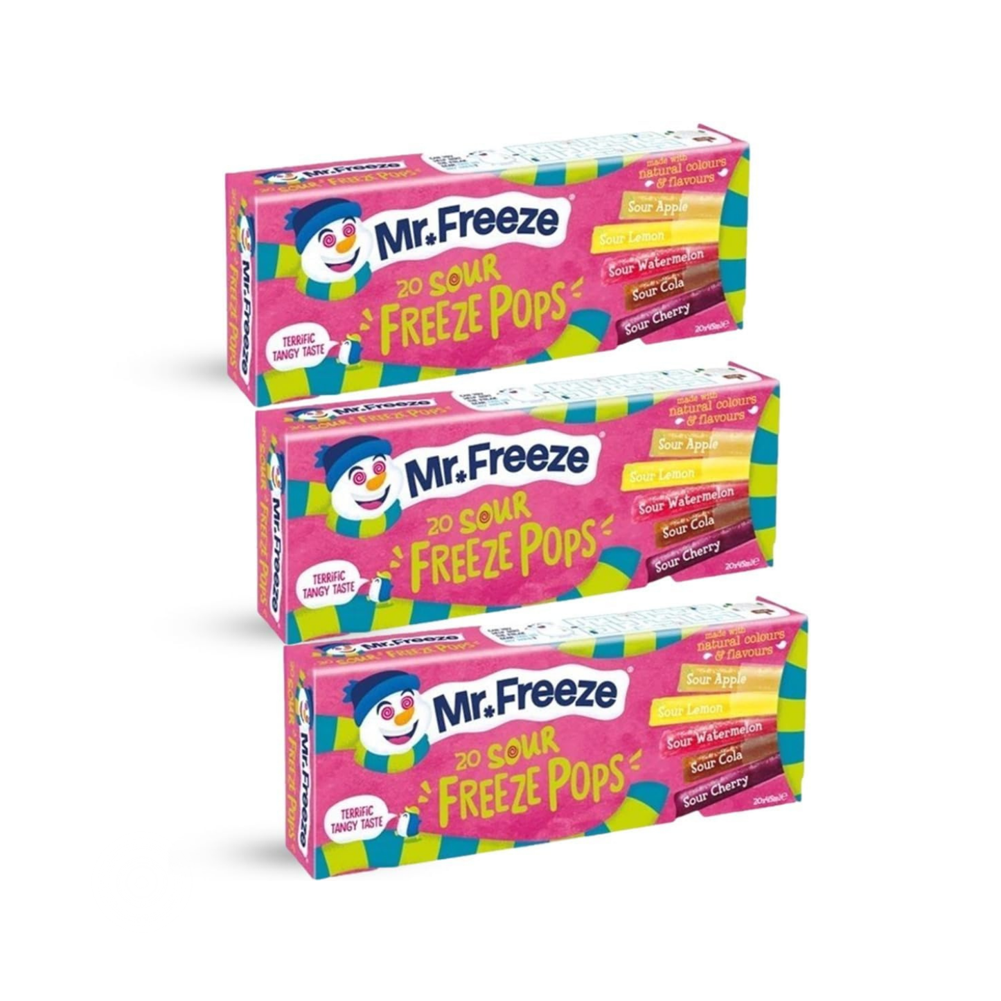 Mr. Freeze Sour Freeze Pops 20 x 45ml (Pack of 3)