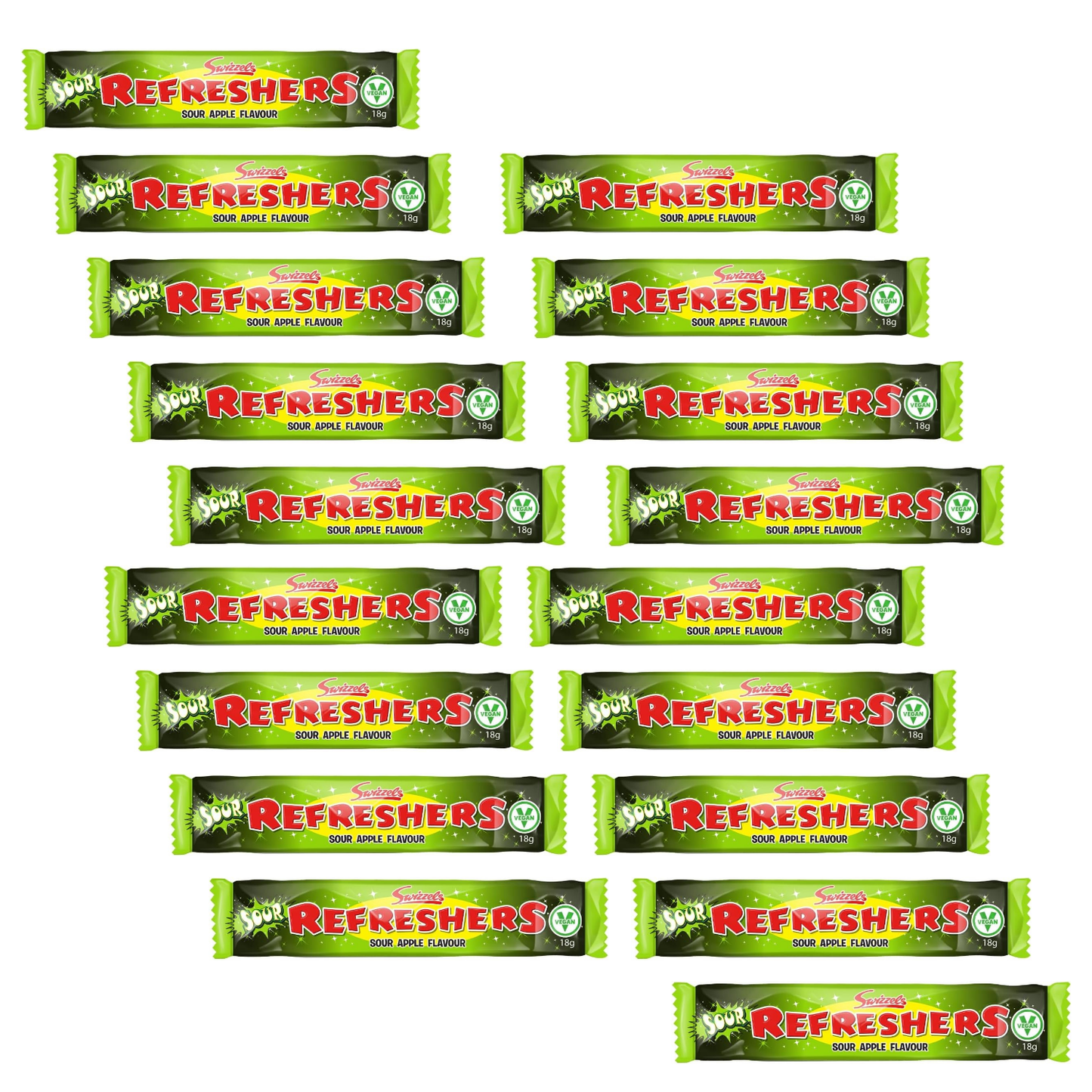 Swizzels Retro Classic Chew Bars, Sour Apple Refreshers x18