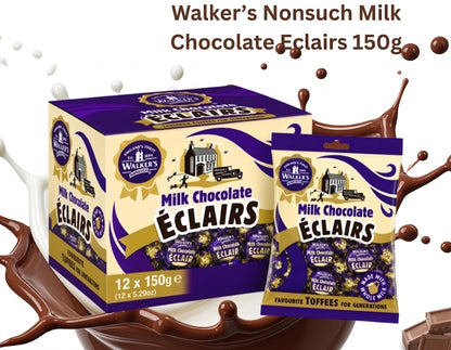 Walker's Nonsuch Milk Chocolate Eclairs (12 x 150g Box) – Chewy Toffee
