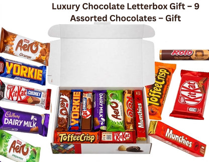 British Chocolate Hamper – 9 Full-Size Bars Gift Box (Cadbury, KitKat, Aero, Yorkie)