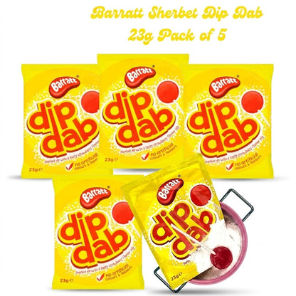 Barratt Sherbet Dip Dab – Strawberry Flavour Lollies (Pack of 5 x 23g)
