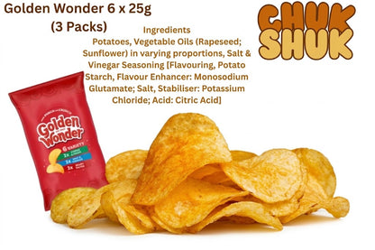 Golden Wonder Variety Crisps Multipack (3 x 6 Packs, 18 Bags Total)