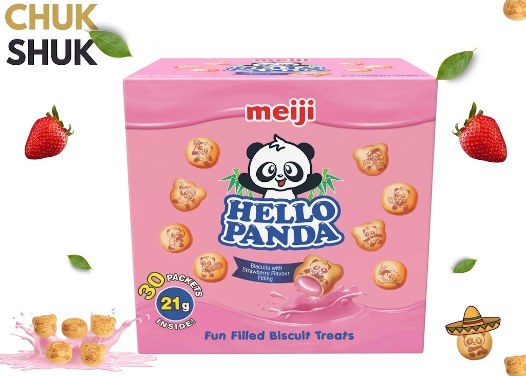 Meiji Hello Panda Strawberry Filled Biscuits 21g - (Pack of 30 ) Limited Edition