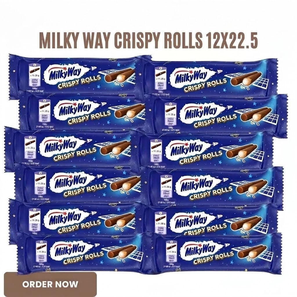 Milky Way Crispy Rolls Chocolate Wafer Bars (12 x 22.5g)