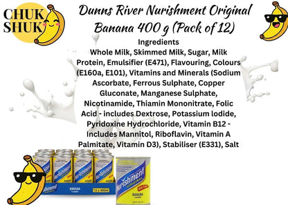 Nurishment Original Banana Milk Drink 400g (Pack of 12)