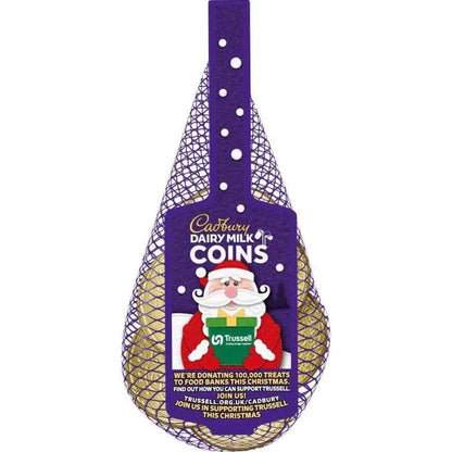 Cadbury Dairy Milk Chocolate Christmas Coins Net Bags (Pack of 9 x 70g)