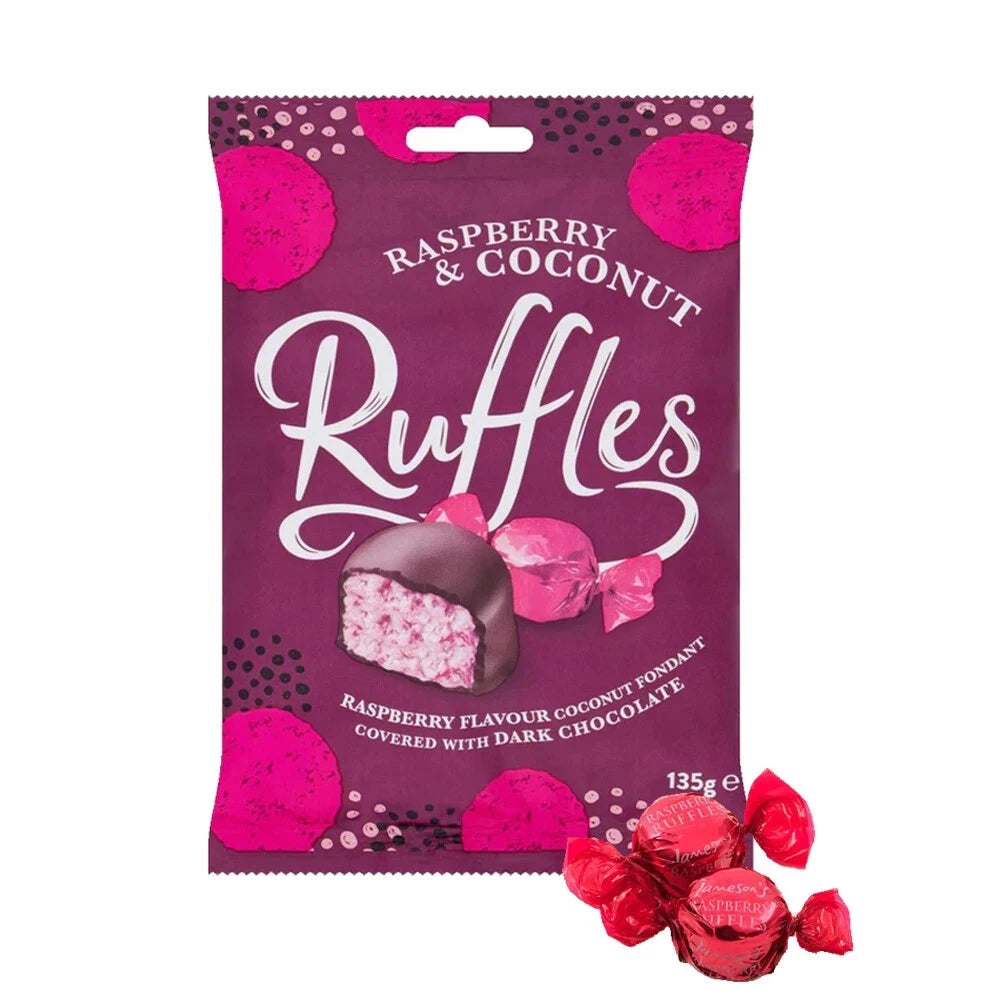 Jamesons Raspberry Ruffles Sweets (4 x 135g Multipack)