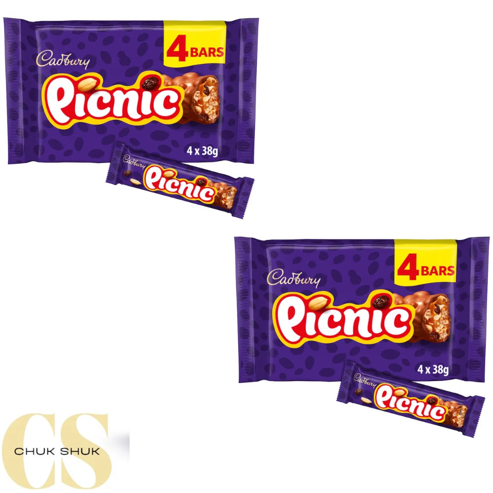 Cadbury Picnic Chocolate Bars – 4 Pack Multipack (Pack of 2 x 152g)
