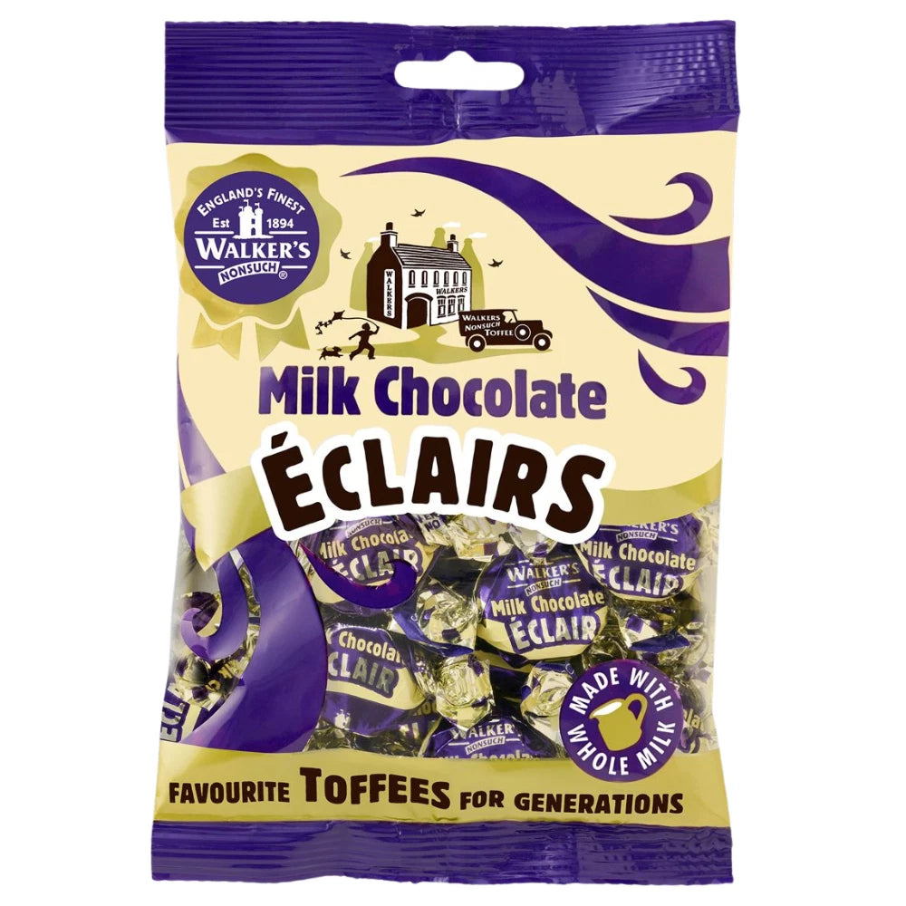 Walker's Nonsuch Milk Chocolate Eclairs (12 x 150g Box) – Chewy Toffee