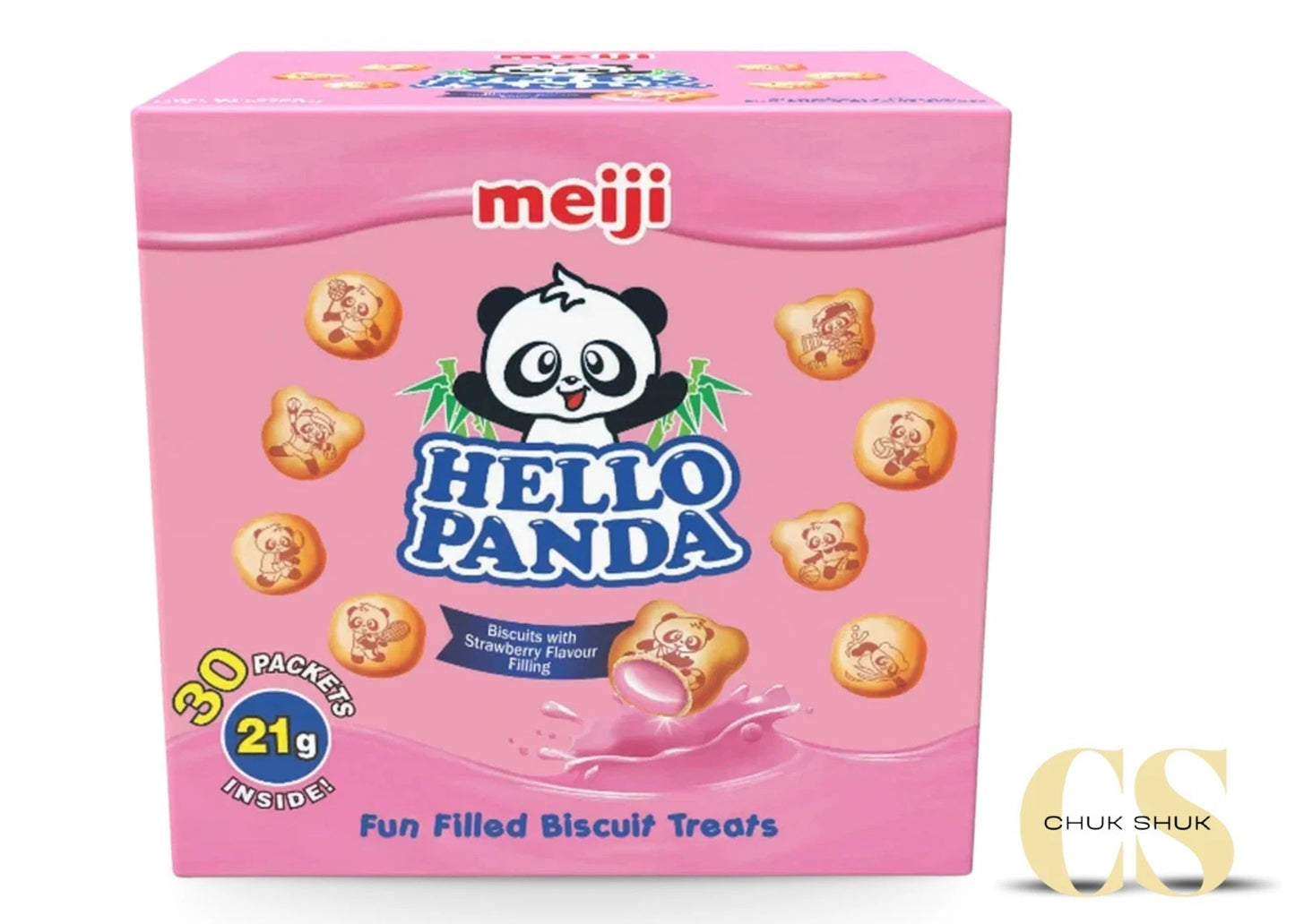 Meiji Hello Panda Strawberry Filled Biscuits 21g - (Pack of 30 ) Limited Edition