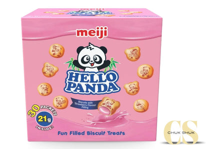 Meiji Hello Panda Strawberry Filled Biscuits 21g - (Pack of 30 ) Limited Edition