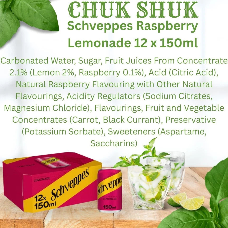 Schweppes Raspberry Lemonade 150ml – Pack of 12