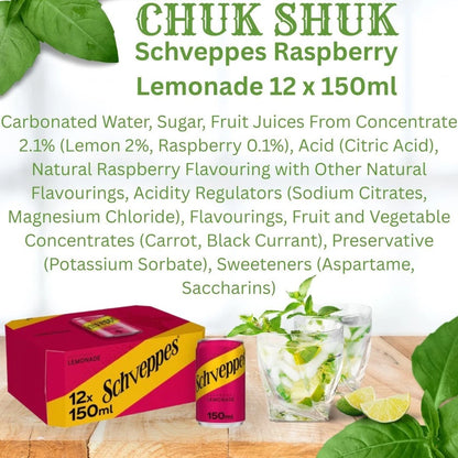 Schweppes Raspberry Lemonade 150ml – Pack of 12