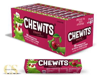 Chewits Cherry Flavour Chewy Sweets (Pack of 40 x 30g)
