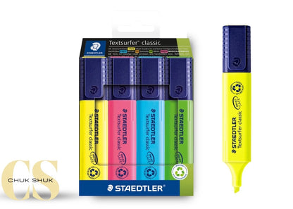 Staedtler Textsurfer Classic Highlighters – Assorted Colours (4 Pack)