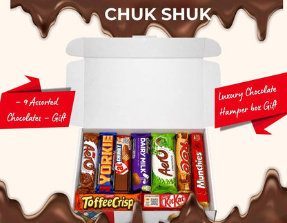 British Chocolate Hamper – 9 Full-Size Bars Gift Box (Cadbury, KitKat, Aero, Yorkie)
