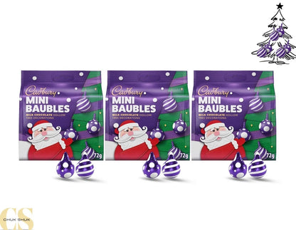 Cadbury Mini Baubles Christmas Tree Chocolate Decorations 72g (Pack of 3)