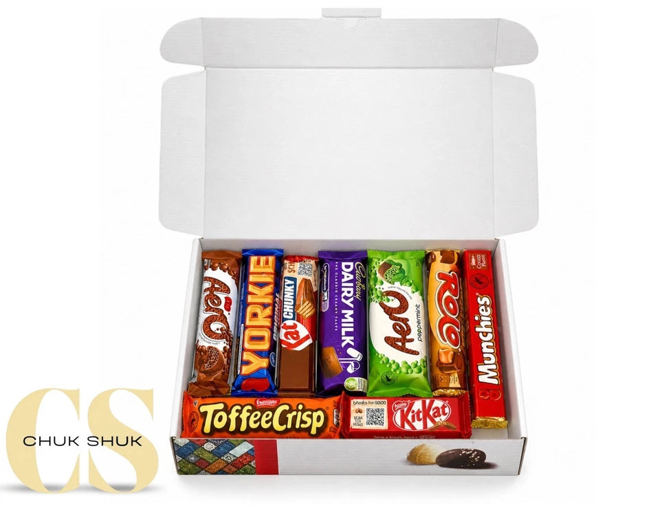 British Chocolate Hamper – 9 Full-Size Bars Gift Box (Cadbury, KitKat, Aero, Yorkie)