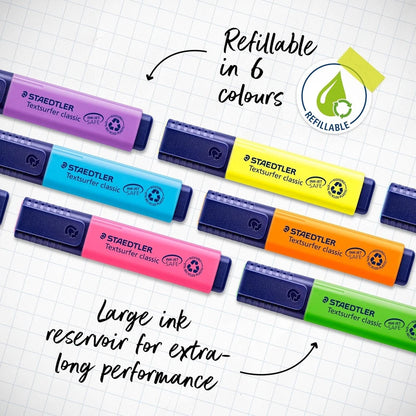 Staedtler Textsurfer Classic Highlighters – Assorted Colours (4 Pack)