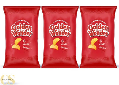 Golden Wonder Ready Salted Crisps 6x25g - Pack of 3