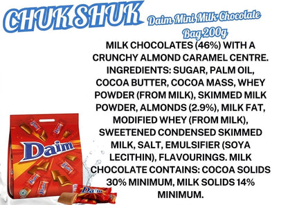MINI DAIM BARS CHOCOLATE 200g BAG