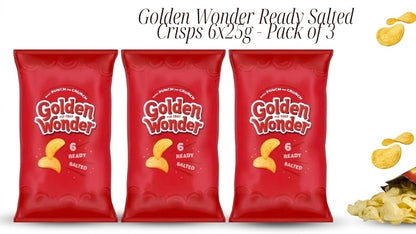 Golden Wonder Ready Salted Crisps 6x25g - Pack of 3